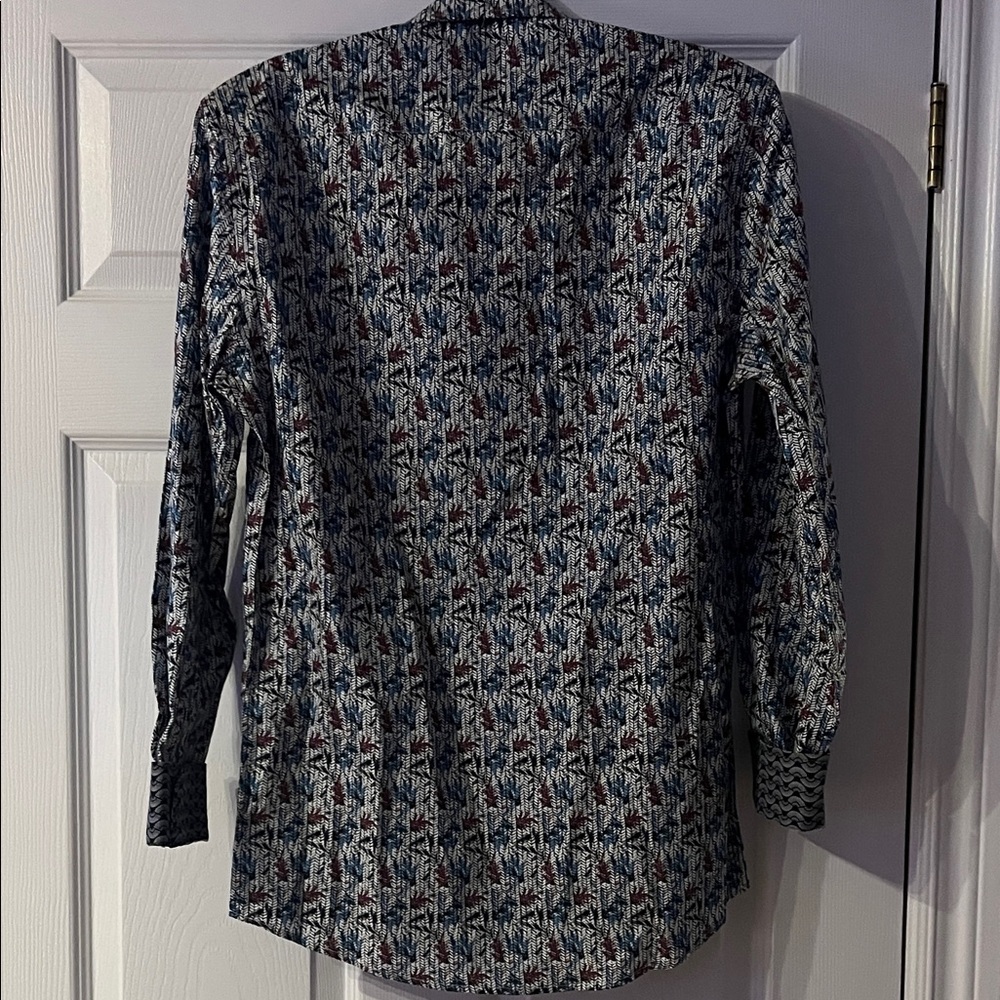 Daniel Hechter Men's Blue and Black Patterned Shirt - Picture 5 of 5
